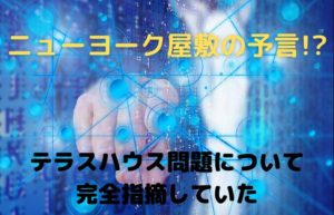 ニューヨーク屋敷の予言!?『テラハの危うさ』を完全指摘していた